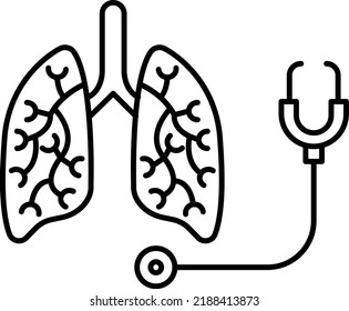 ilustración del vector de estetoscopio en un fondo transparente.Símbolos de calidad superior.Icono vectorial de trazo para el diseño de concepto y gráfico.