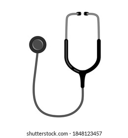 Stethoscope. Vector illustration on a white background for design. Medical device for listening to the heart and lungs.