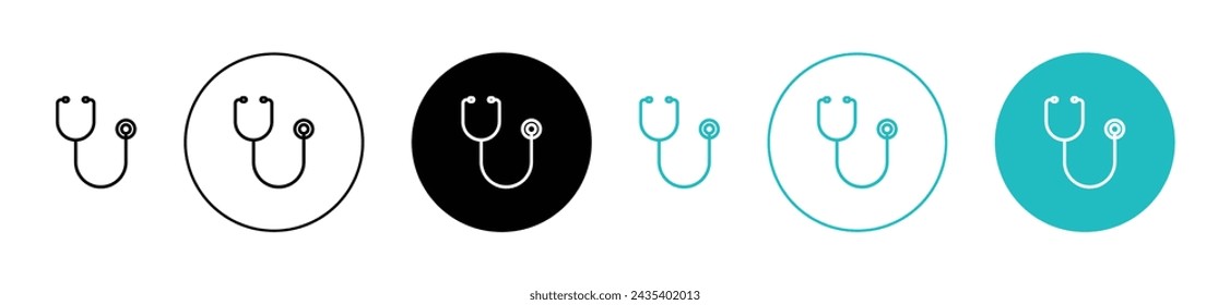 Stethoscope Vector Illustration Set. Health Check Sign suitable for apps and websites UI design style.