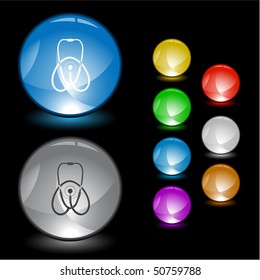 Stethoscope. Vector interface element.