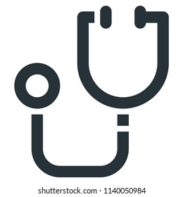 Stethoscope Vector Line Icon 32x32 Pixel Perfect. Editable 2 Pixel Stroke Weight. Medical Health Icon for Website Mobile App Presentation