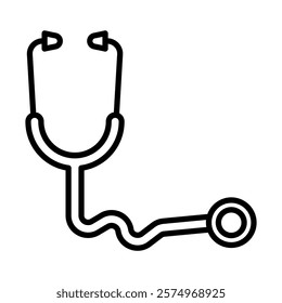 Stethoscope Vector Line Icon Design