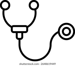 Diseño de icono de línea de Vector de estetoscopio