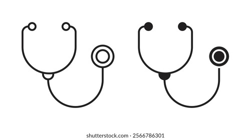 Stethoscope vector line icon illustration