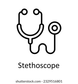 Stethoscope Vector  outline Icon Design illustration. Medical and Health Symbol on White background EPS 10 File