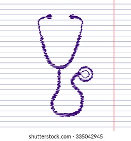 stethoscope vector with pen effect 