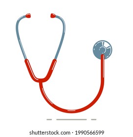 Stethoscope vector simple icon isolated over white background.
