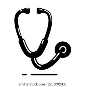Stethoscope vector simple icon isolated over white background.