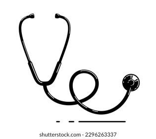 Stethoscope vector simple icon isolated over white background.