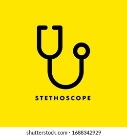 Stethoscope vector symbol illustration isolated on yellow background