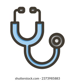 Stethoscope Vector Thick Line Filled Colors Icon For Personal And Commercial Use.
