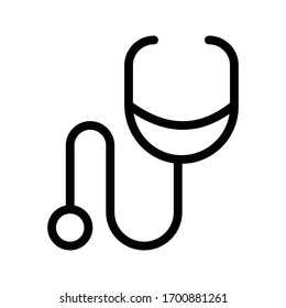 stethoscope vector thin line icon  