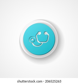 Stethoscope web icon on white background