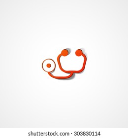 Stethoscope web icon on white background