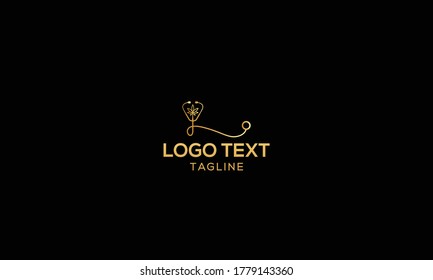 Stethoskop und Unkrautblatt, modernes Logo-Design, Grafisches Symbol für Unternehmensidentität
