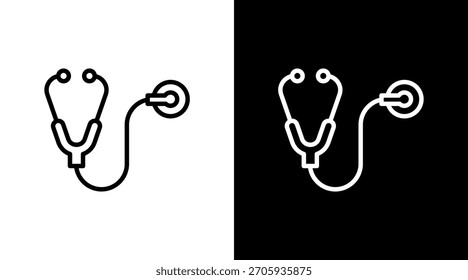 Design des weißen Stethoskop-Symbolsatzes