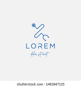 Stethoscope x letter logo vector design