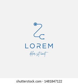 Stethoscope z letter logo vector design