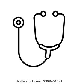 stethoscopeicon with white background vector stock illustration