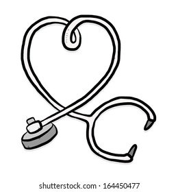 stethoscopes in heart shape / cartoon vector and illustration, isolated on white background.