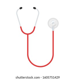 Stethoscopes, medical equipment for doctor. Vector stock illustration.