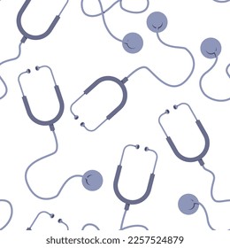 Stethoscopes vector cartoon seamless pattern background for wallpaper, wrapping, packing, and backdrop.