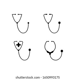 Stetoscope With Glyph Icon Vector