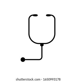Stetoscope with glyph icon vector
