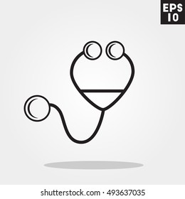 Stetoscope hospital icon in trendy flat style isolated on grey background. Id card symbol for your design, logo, UI. Vector illustration, EPS10.