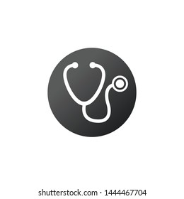 Stetoscope icon in circle, Medical symbol thin line icon for web and mobile minimalistic flat design. Vector illustration isolated on white background