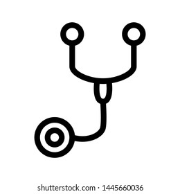 Stetoscope icons , medical design template logo emblem 

isolated illustration, outline solid background white