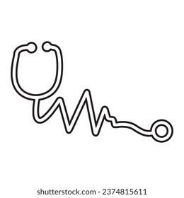 stetoscope logotipo icono vector plantilla de diseño plano