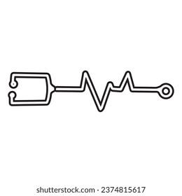 stetoscope logo icon vector flat design template