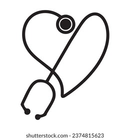 stetoscope logo icon vector flat design template