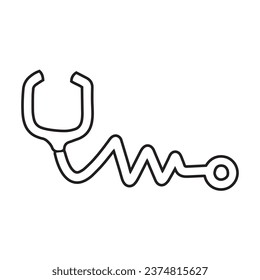 stetoscope logo icon vector flat design template