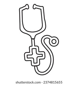 stetoscope logo icon vector flat design template