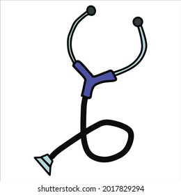 icono vectorial estetostcopio con color, herramienta médica
