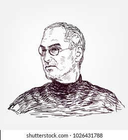 Steve Jobs  Vector Sketch Illustration