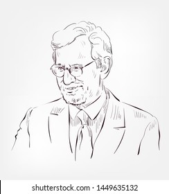 Steven Spielberg Vector Sketch Portrait Face Famous