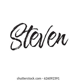 steven, text design. Vector calligraphy. Typography poster. Usable as background.