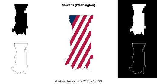 Condado de Stevens (Washington) conjunto de mapas esquemáticos