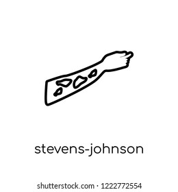 Stevens-Johnson syndrome icon. Trendy modern flat linear vector Stevens-Johnson syndrome icon on white background from thin line Diseases collection, editable outline stroke vector illustration