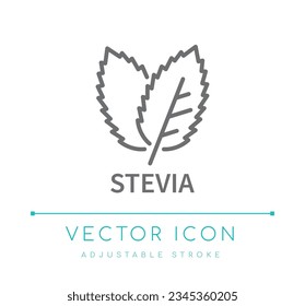 Stevia Food and Drink Vector Line Icon