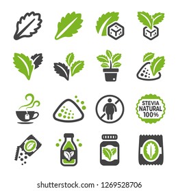 Stevia Icon Set,vector And Illustration