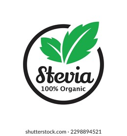 Stevia leaf icon with a combination of outline and circle elements