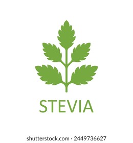 Stevia Leaves Icon. Natural Organic Logo. Vector illustration