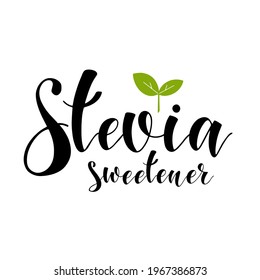 Stevia Organic food label. Vector elements for organic, bio, ecology natural design