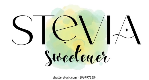 Stevia Organic food label. Vector elements  for organic, bio, ecology natural design