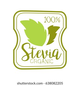 Stevia organic logo symbol. Healthy product label vector Illustration