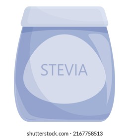 Vector de dibujos animados de iconos de la caja de Stevia. Proteína artificial. Azúcar de alimento